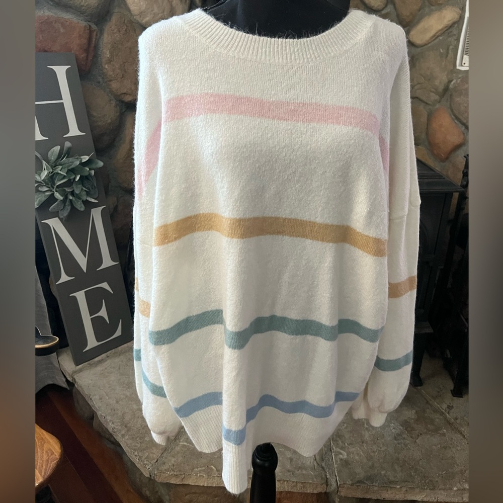 ANDREE BY UNIT Pastel Striped Sweater